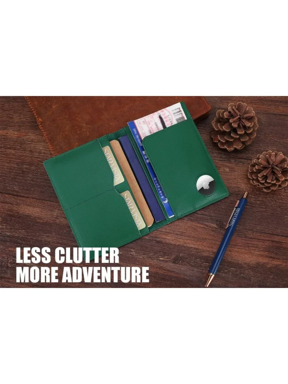 Minimalist Leather Passport Holder, RFID Blocking Travel Wallet, Slim Bifold